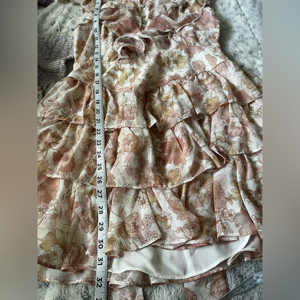 Ever New Conscious Floral Print Ruffle Trim Mini Dress Women’s Size 4 - Picture 14 of 16